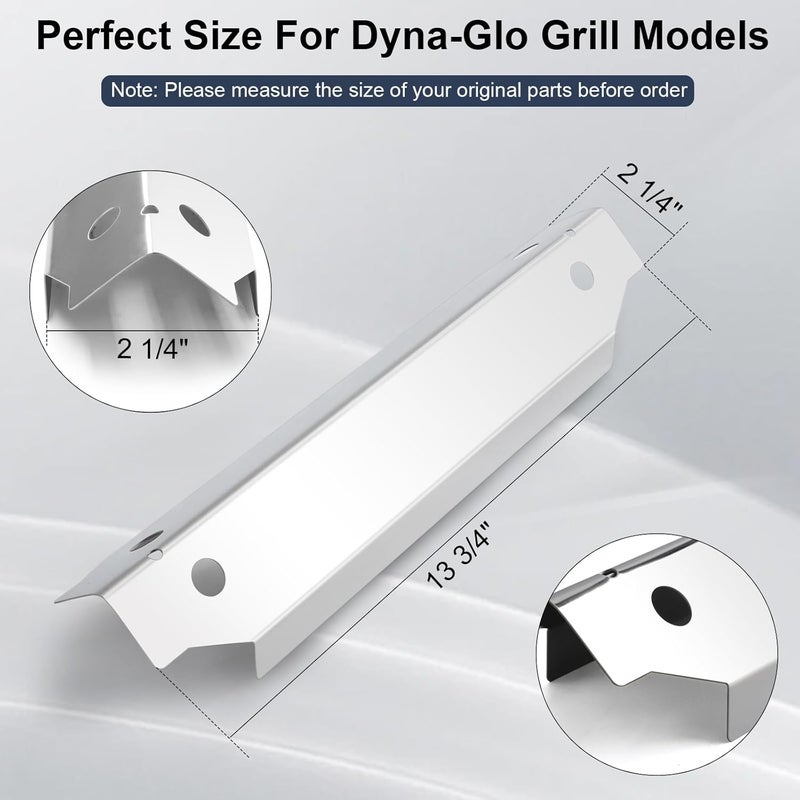 Criditpid Grill Replacement Parts for Dyna-Glo 3-Burner DGC310CNP-D, DGC310RNP-D, DGC310BNP-D Grill Models. Stainless Steel Grill Heat Plate, Heat Shields, Burner Cover for Dyna-Glo DGC310CNP-D. - Image 2